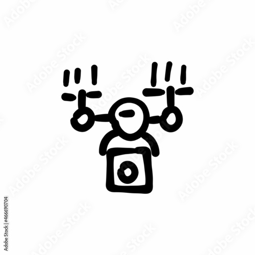 Drone delivery icon in vector. Logotype - Doodle