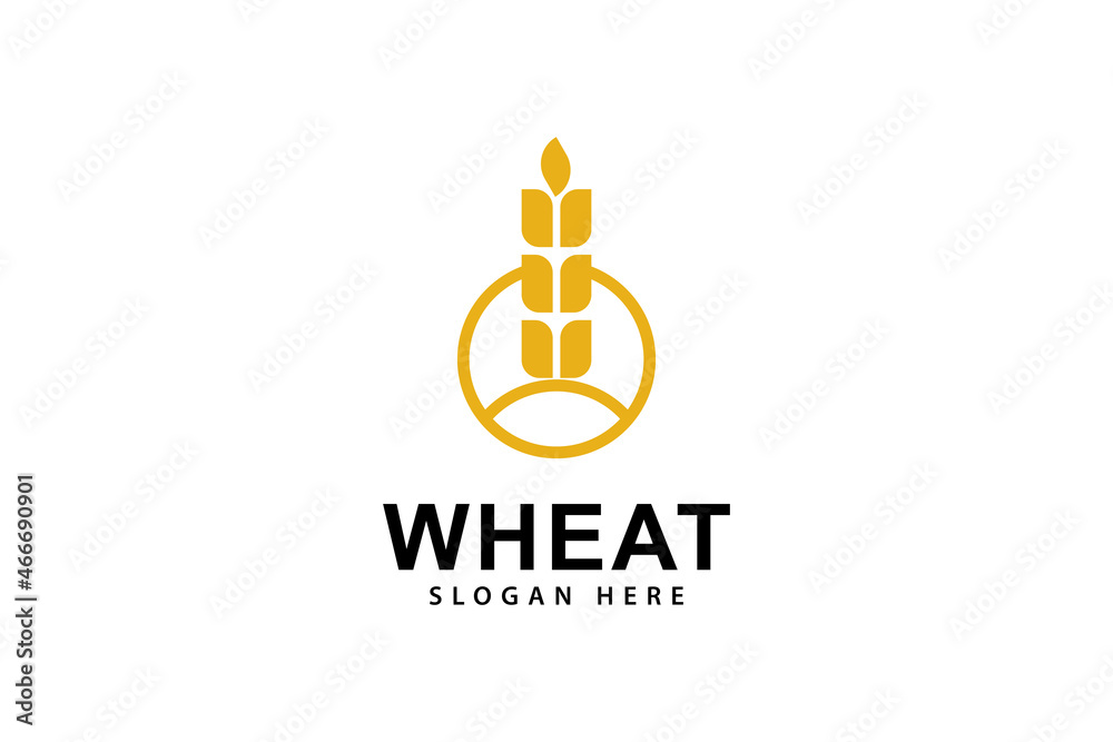 Obraz premium Wheat logo template design vector, icon illustration