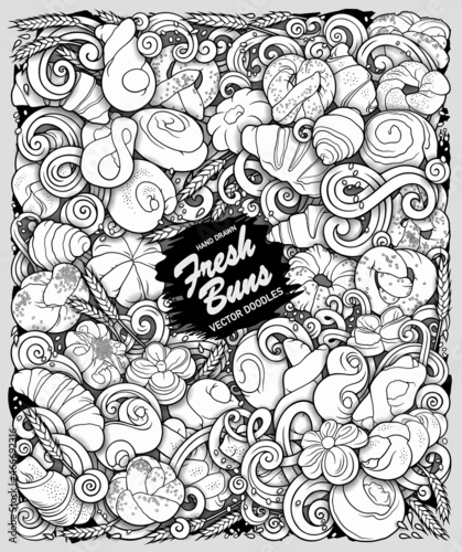 Food and drinks hand drawn vector doodles illustration.