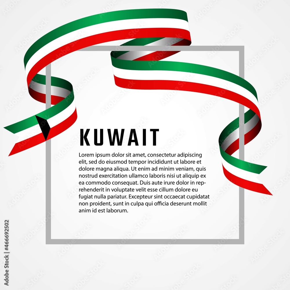 Obraz premium ribbon shape kuwait flag background template
