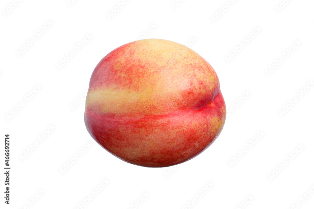one ripe juicy nectarine on a white isolated background one ripe juicy nectarine on a white isolated background