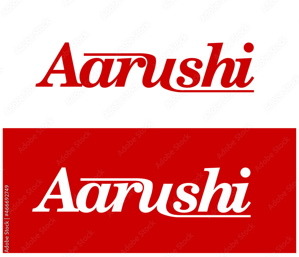Aarushi typography brand logo. Aarushi company name design. Aarushi typography brand logo. Aarushi company name design.