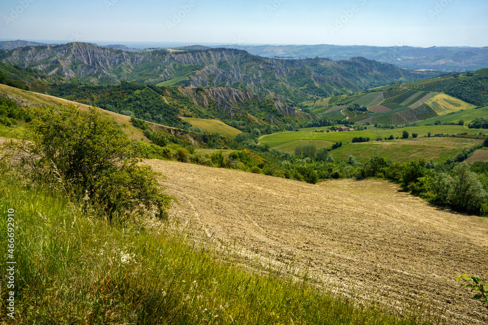 Rural landscape on the hills near Imola and Riolo Terme