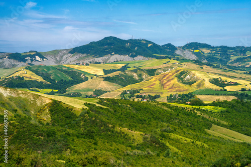 Fototapeta Naklejka Na Ścianę i Meble -  Rural landscape on the hills near Imola and Riolo Terme