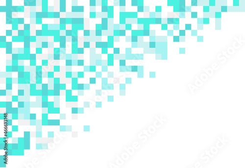 
geometric mosaic pixel abstract pattern. blue white background. vector design of your graphic flyer poster banner template.