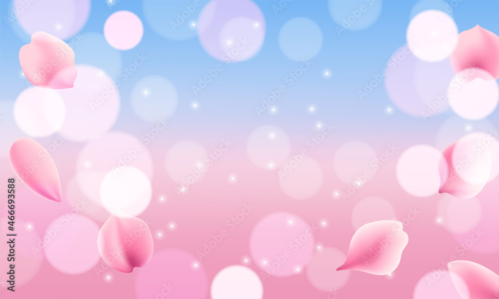 Pink sakura falling petals background