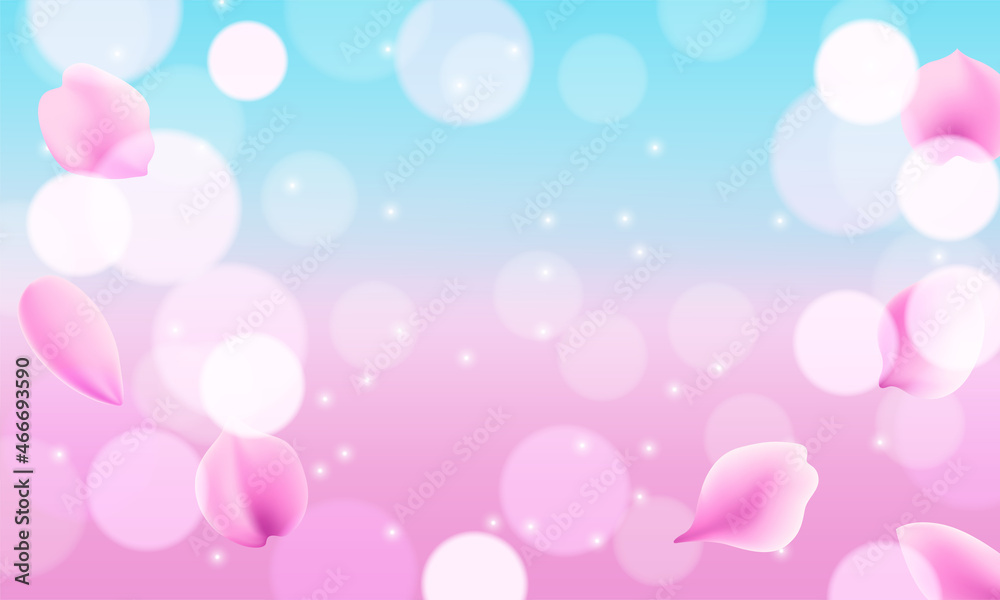 Nature background with pink sakura flowers