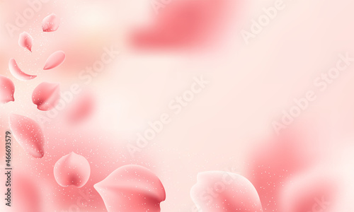 Nature background with pink sakura flowers