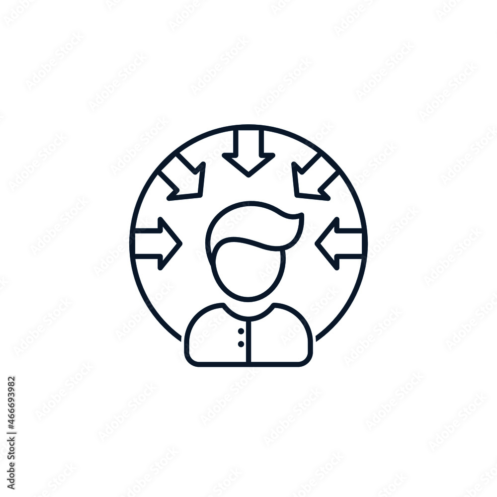 The concept of customer focus, corporate values. Vector icon isolated on white background. The concept of customer focus, corporate values. Vector icon isolated on white background.