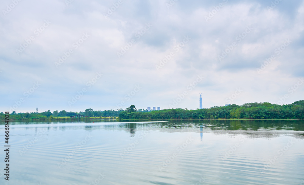 A lake in Chengdu Wetland Park, China