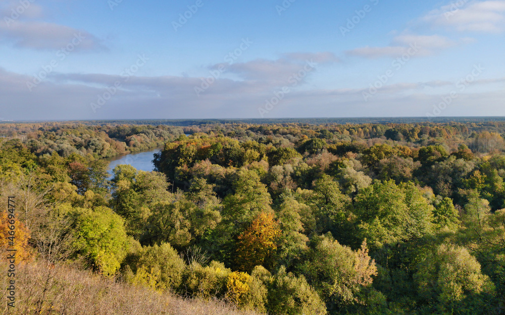 Scenic landscape of the Desna river in Bryansk