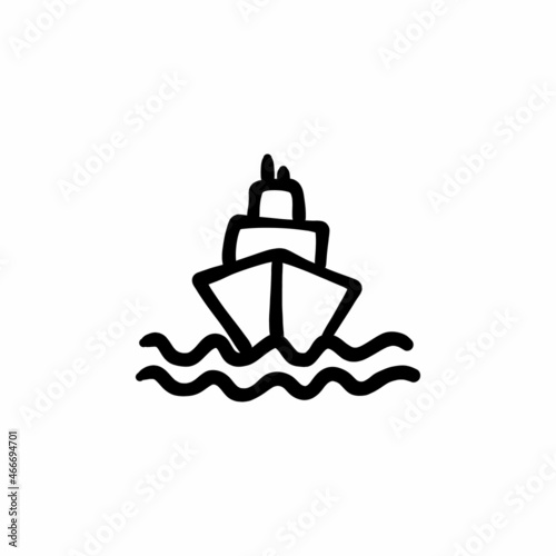 Fototapeta Steam ship icon in vector. Logotype - Doodle