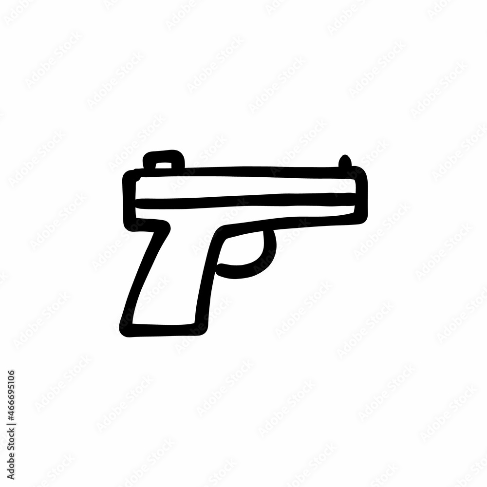 Weapon icon in vector. Logotype - Doodle
