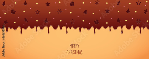 sweet tasty melting christmas chocolate icing background