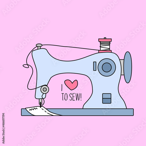 Illustration of a sewing machine