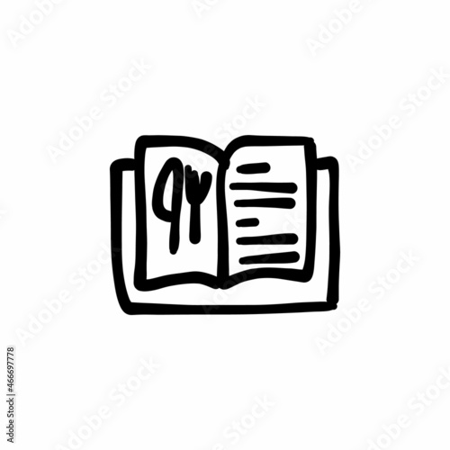 Recipes book icon in vector. Logotype - Doodle