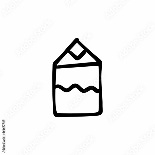 Juice pack icon in vector. Logotype - Doodle