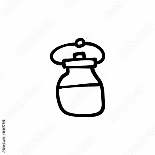 Milk container icon in vector. Logotype - Doodle