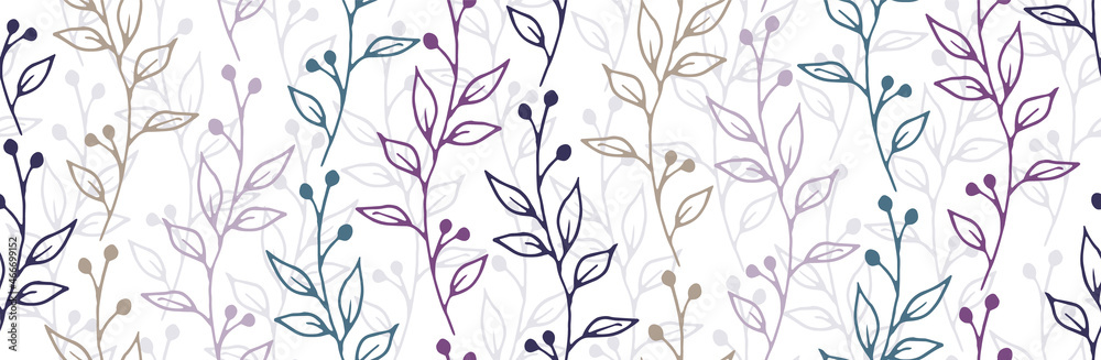 Berry bush twigs hand drawn vector seamless ornament. Chic herbal graphic design. Herb plants leaves and buds wallpaper. Berry bush branches spring endless swatch Berry bush twigs hand drawn vector seamless ornament. Chic herbal graphic design. Herb plants leaves and buds wallpaper. Berry bush branches spring endless swatch