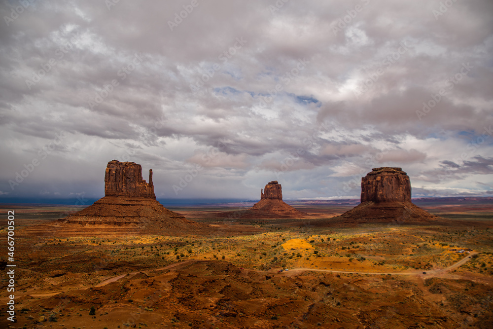Scenic East and West Mitten Buttes at Monument Valley