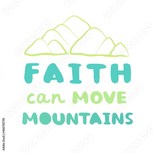 Bible verse. Vector isolated quote. Modern, stylish, christian print, poster, sticker, postcard, hand drawn lettering. Latin colorful inscription in cartoon, gentle, kind, cute childish style.