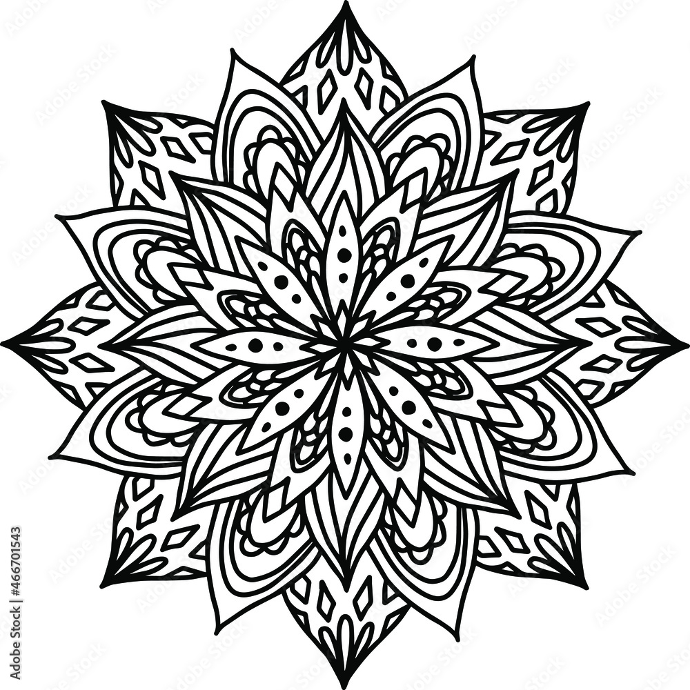 Asian flower mandala icon in doodle style Asian flower mandala icon in doodle style