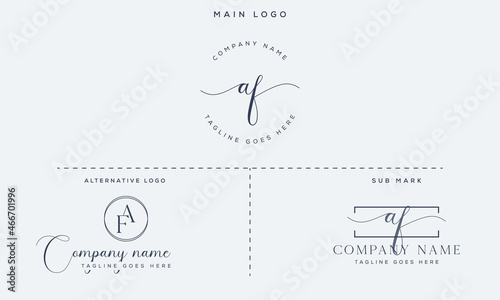 af Initial handwriting signature logo vector. Hand lettering for designs photo