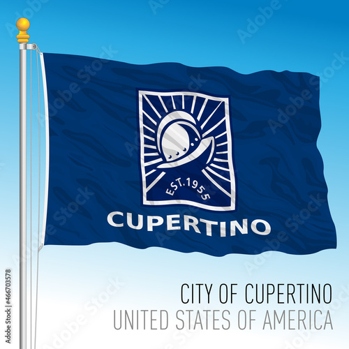 City of Cupertino flag, California, United States, vector illustration