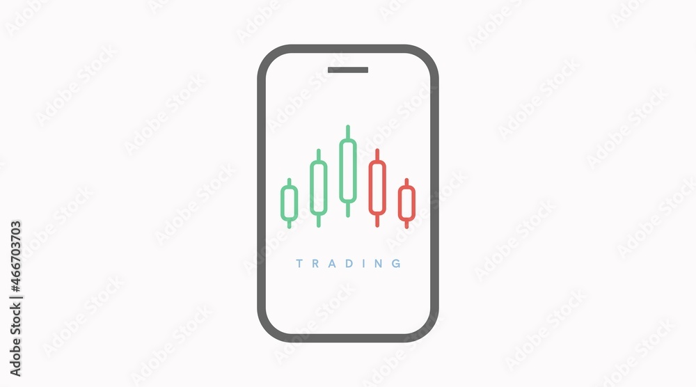 Smartphone Trading Icon. Vector isolated editable flat illustration Smartphone Trading Icon. Vector isolated editable flat illustration