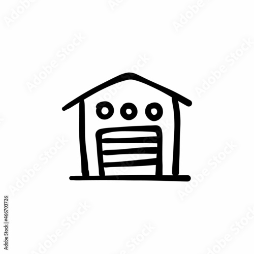 Ticket house icon in vector. Logotype - Doodle