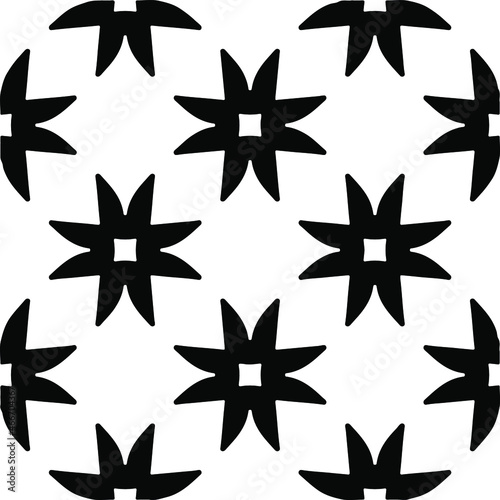 Vector seamless pattern. Modern stylish texture. Composition from regularly repeating geometrical element. Monochrome  simple. Vector illustrations. Black and white pattern.