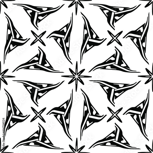 Fototapeta Naklejka Na Ścianę i Meble -  Vector seamless pattern. Modern stylish texture. Composition from regularly repeating geometrical element. Monochrome, simple. Vector illustrations. Black and white pattern.
