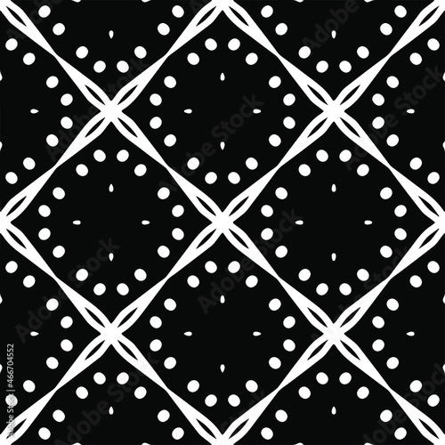 Vector seamless pattern. Modern stylish texture. Composition from regularly repeating geometrical element. Monochrome, simple. Vector illustrations. Black and white pattern.