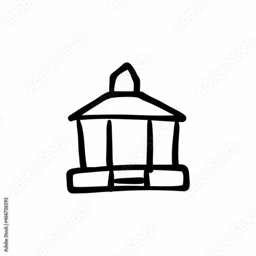 Semi circular gazebo icon in vector. Logotype - Doodle