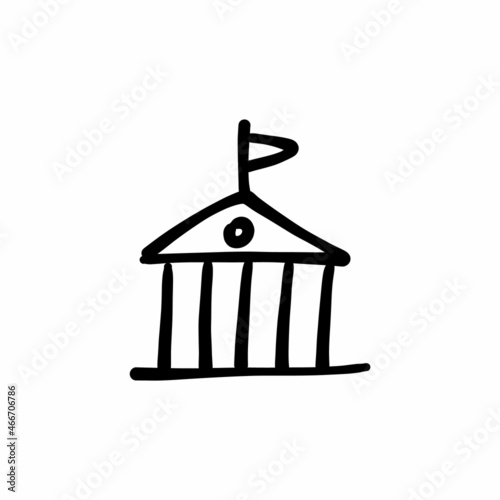 National building icon in vector. Logotype - Doodle
