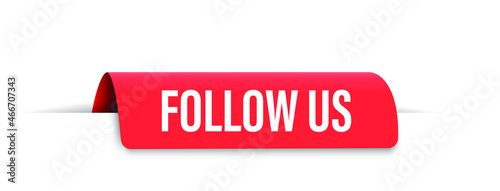 follow us red banner. follow us ribbon label. vector sign 