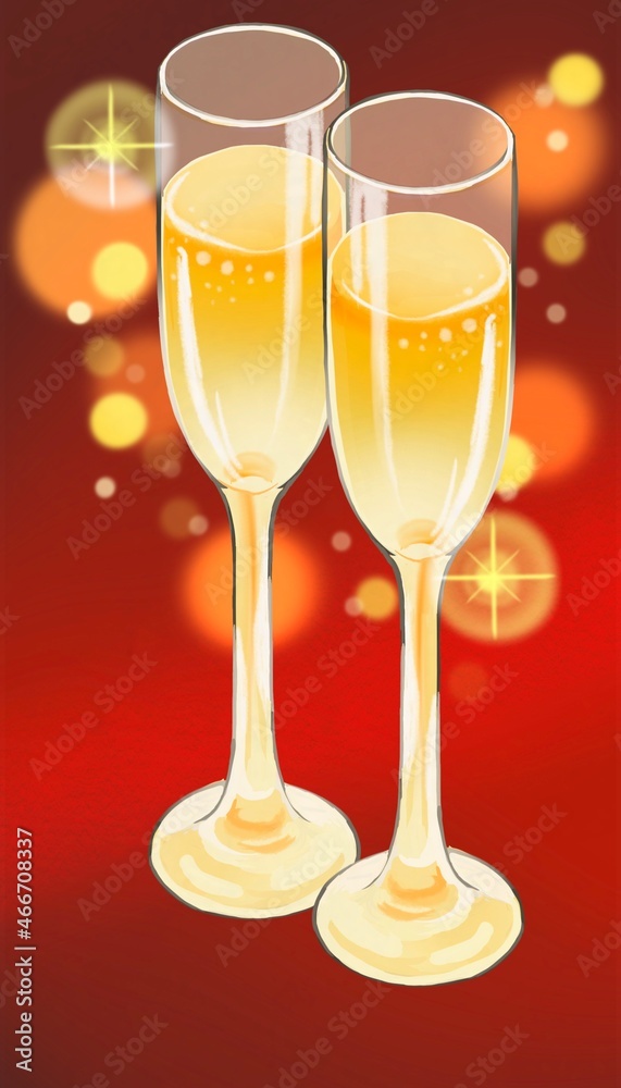 シャンパンのキラキラ背景イラスト Stock Illustration Adobe Stock