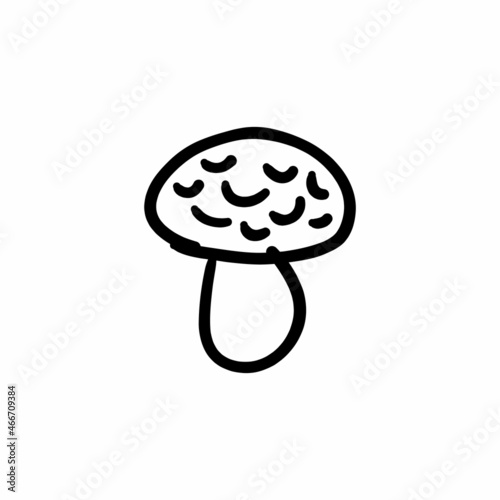 Mashroom icon in vector. Logotype - Doodle
