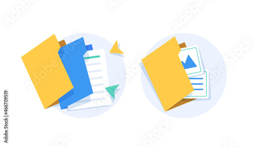open folder icon,Folder with documents,Document protection concept,flat design icon vector illustration