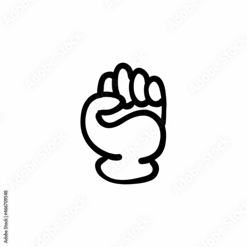 Raised fist icon in vector. Logotype - Doodle