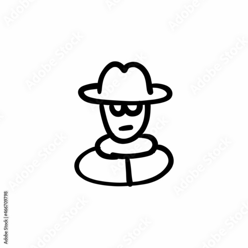 Detective icon in vector. Logotype - Doodle