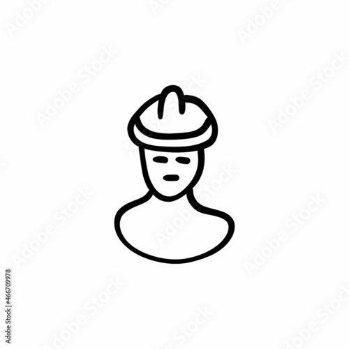 Sad cowboy icon in vector. Logotype - Doodle