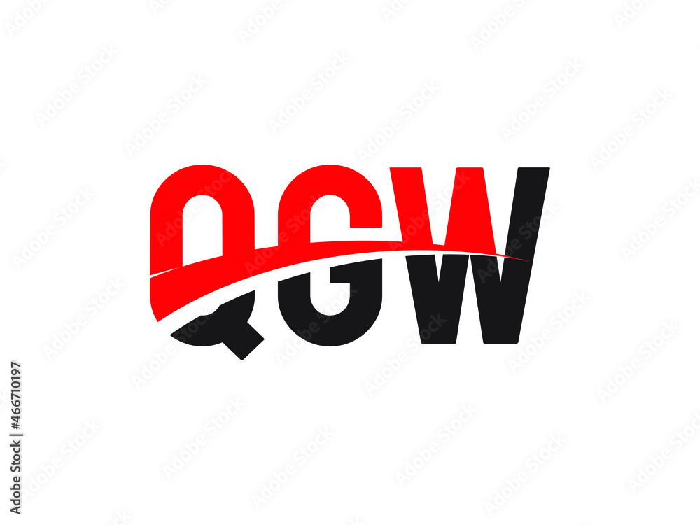 QGW Letter Initial Logo Design Vector Illustration