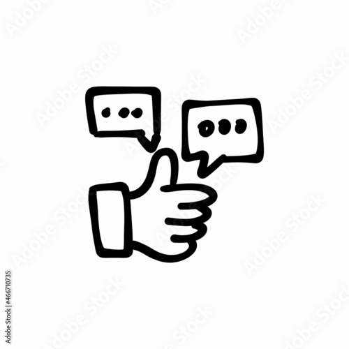 Like Instant messaging icon in vector. Logotype - Doodle