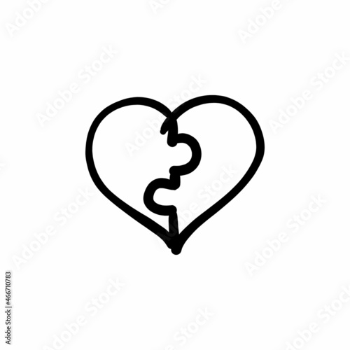 Fototapeta Naklejka Na Ścianę i Meble -  Heart broken icon in vector. Logotype - Doodle