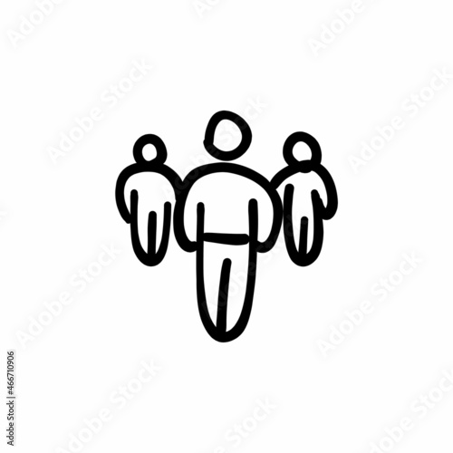 Group of men icon in vector. Logotype - Doodle