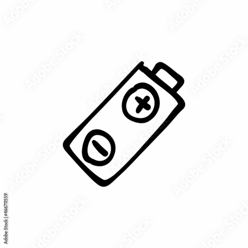 Rechargeable cell icon in vector. Logotype - Doodle