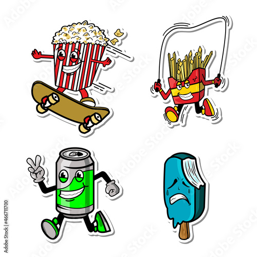 Set Of Stickers Junk Food