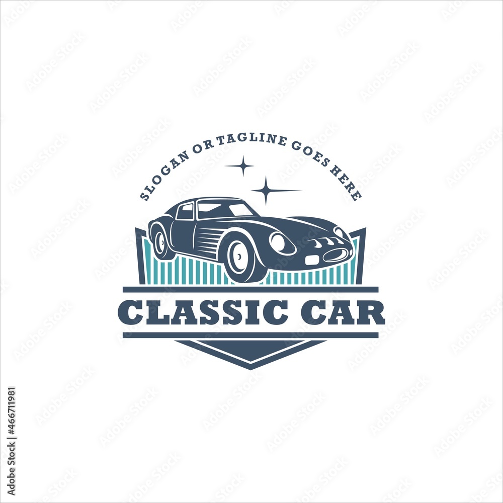 Classic Car Sport Logo Design Vector Image
