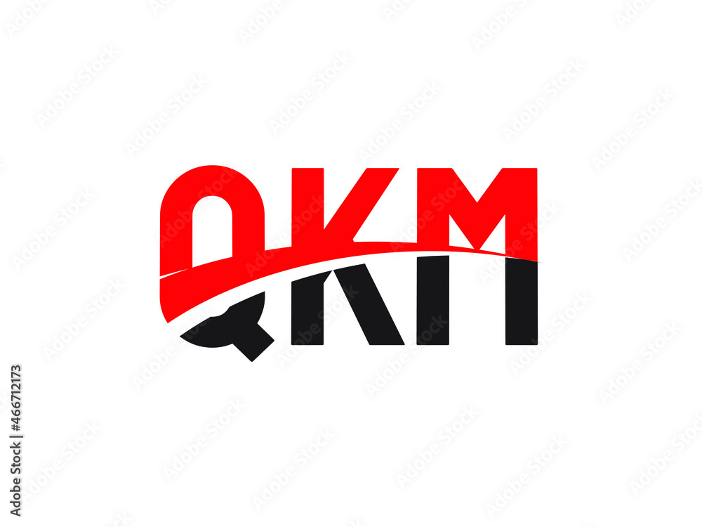 QKM Letter Initial Logo Design Vector Illustration